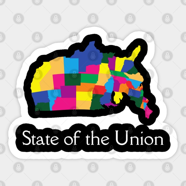 State of the Union is Upside Down Sticker by SloppyOctopus.com